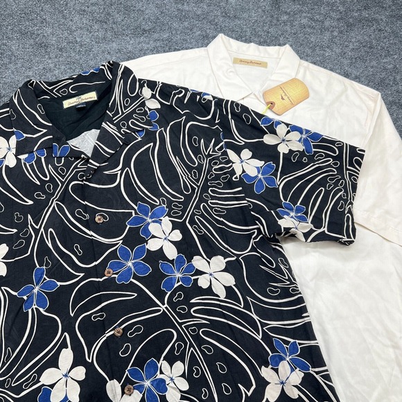 Tommy‎ Bahama Silk Button Up Camp Shirt Mens XL Short Sleeve Lot of 2